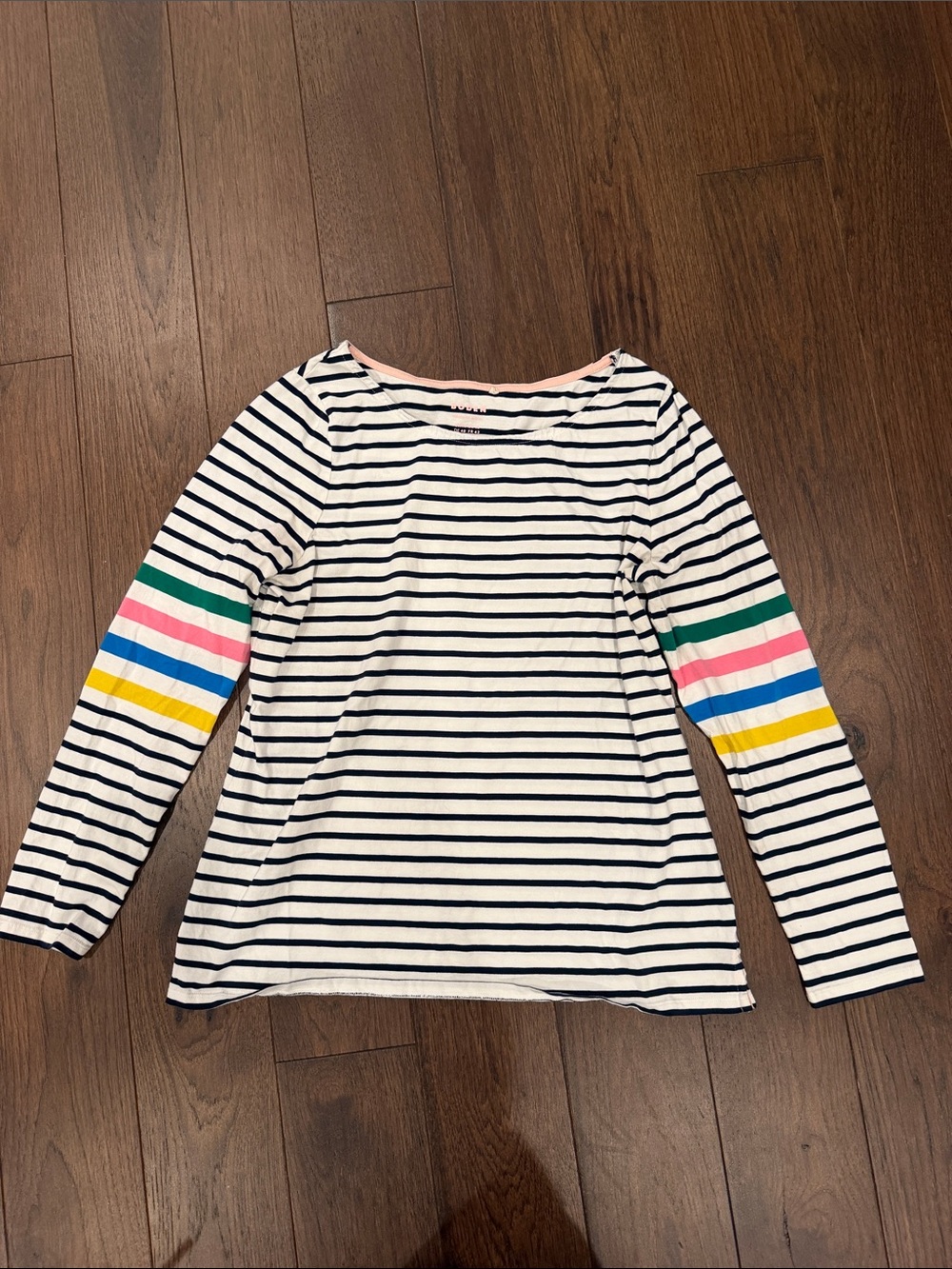 Boden Navy Striped Cotton Long Sleeve Top Size 10 - C71